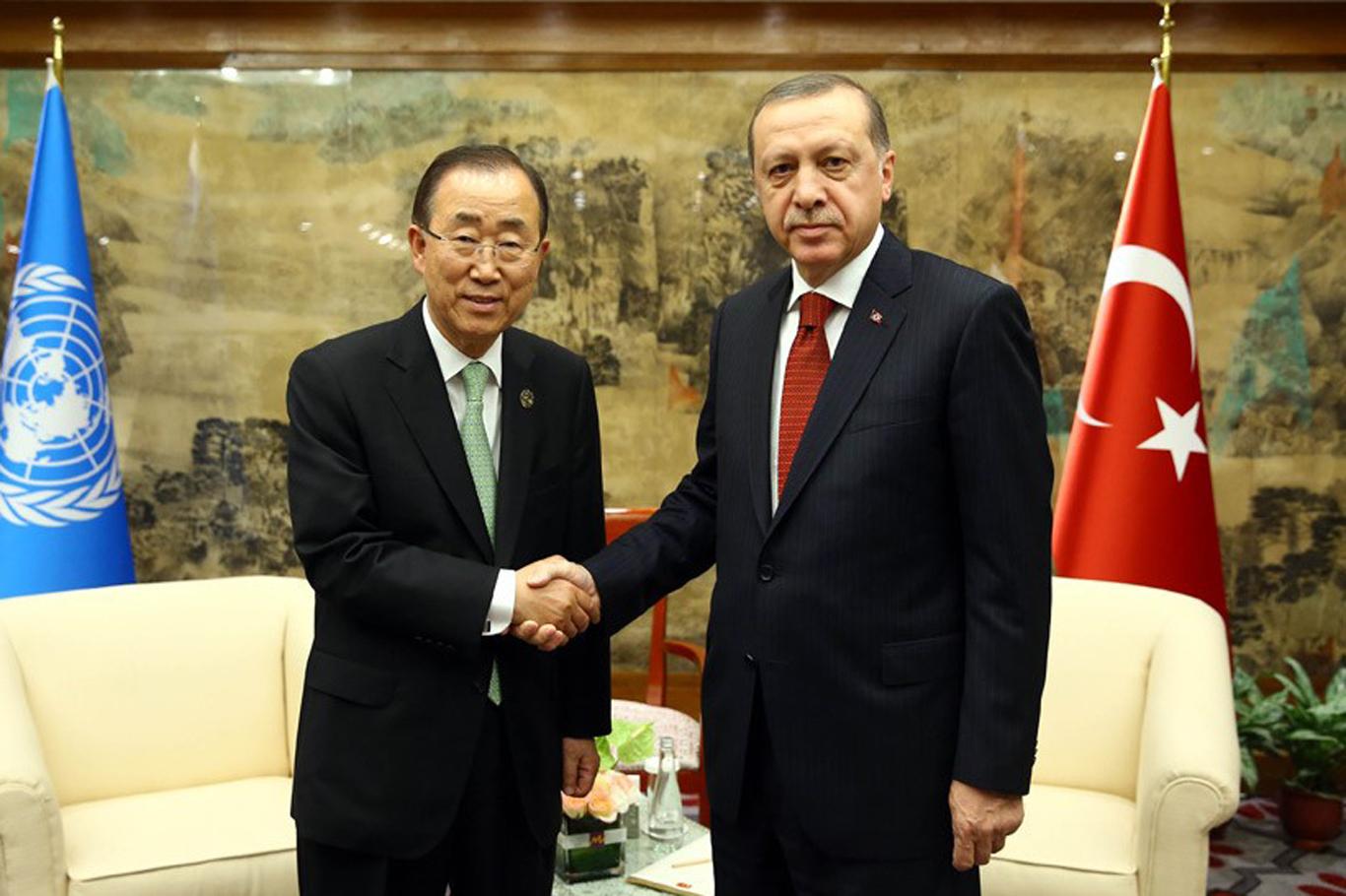 Cumhurbaşkanı Erdoğan, Ban Ki-Moon ile görüştü